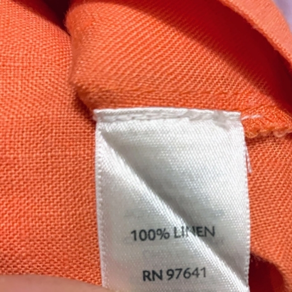 🐦- J.Jill sz XS Petite Orange Linen Dress - Picture 5 of 5